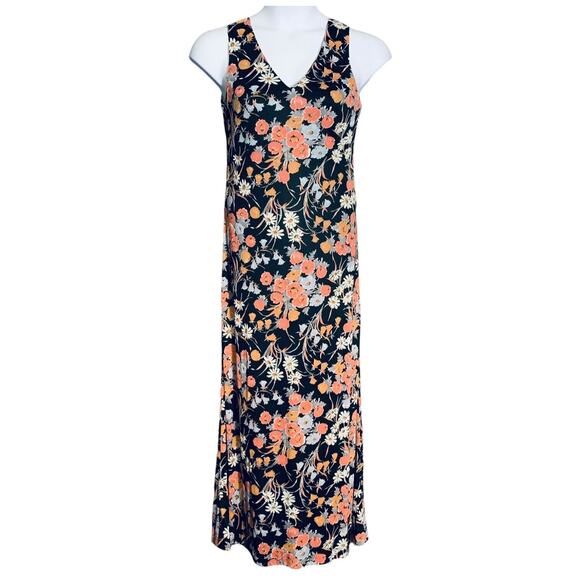 Vintage Fritzi Sleeveless Maxi Dress w/ Jacket Blouse Large 13/14 Jersey Print - Picture 1 of 14